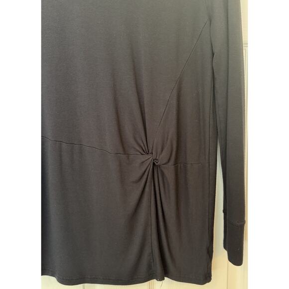 Athleta Nirvana Twist Front Top Sz MED Black Loungewear Athleisure Soft Tunic - Picture 3 of 11
